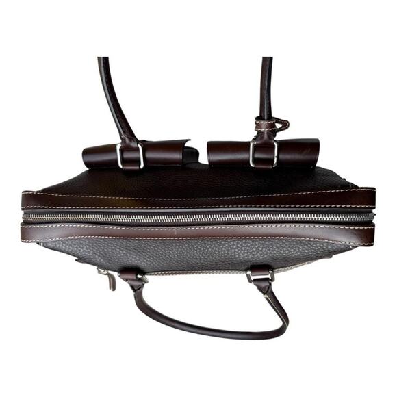 Dooney and Bourke Signature Satchel Double Lock Leather Shoulder Bag - Picture 6 of 14